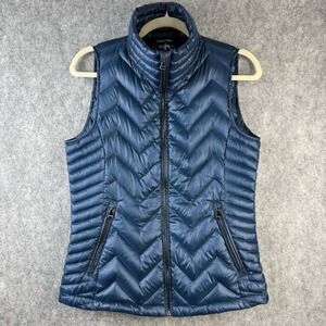 Calvin Klein Packable Puffer Vest Women's S Blue Down Filled Gorpcore Preppy